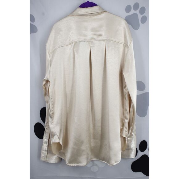 Free People Shooting For the Moon Button Down Tea Champagne Size Medium - Picture 4 of 9